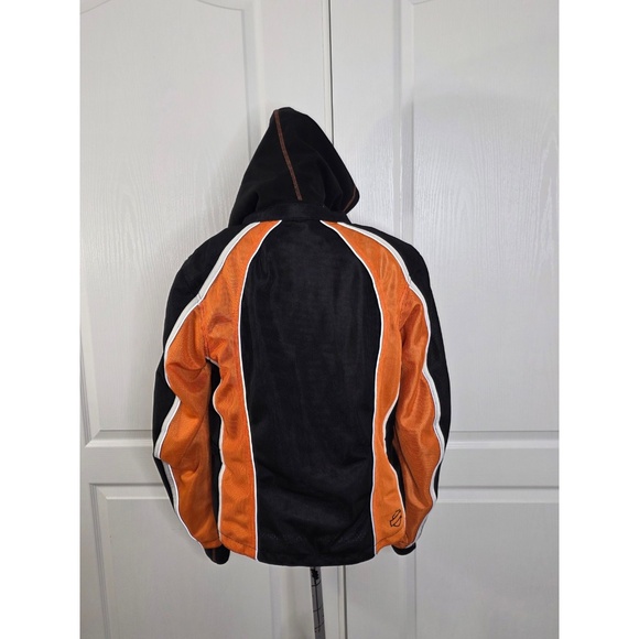 Harley Davidson Jacket XL Black Orange Mesh Cora Hoodie Liner Armor Zip - Picture 3 of 6